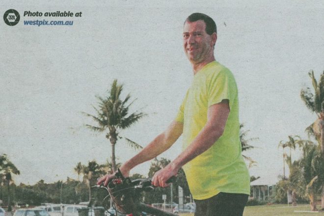 Matt Campbell cycles Broome to Perth for Telethon