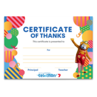 Telethon Certificate of Thanks